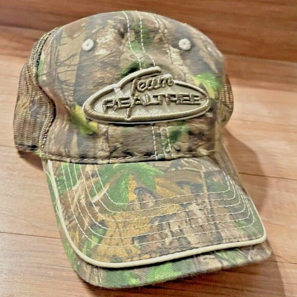 Mens Team Realtree Signature Camo Mesh Trucker Cap Adjustable Outdoor Hunt Hat - Picture 7 of 14